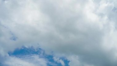 Time-lapse footage summer blue sky clouds background. Beauty clear cloudy in sunshine calm bright winter air background.