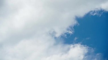 Time-lapse footage summer blue sky clouds background. Beauty clear cloudy in sunshine calm bright winter air background.