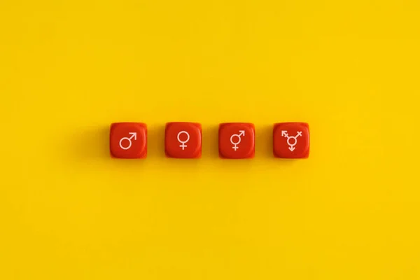Geslacht Seksuele Identiteit Een Rode Kubus — Stockfoto