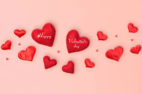Valentines Day Mother Day Background Red Hearts Pink Background — Stock Photo, Image