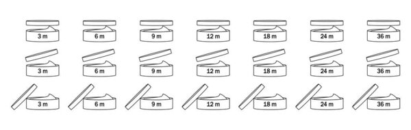 Period after opening for packaging design isolated on white background. Open box icon. Vector illustration design.
