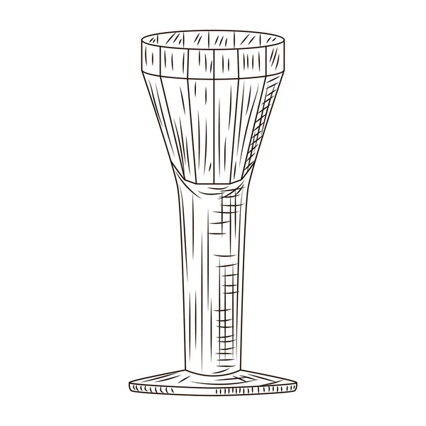 Порожній Скляний Бехеровський Гравірований Стиль Ізольований Білому Тлі Вінтажний Ескіз — стоковий вектор