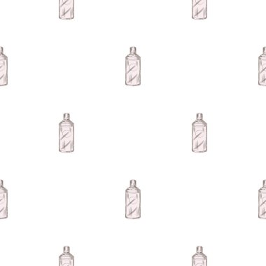 Beyaz arka planda kusursuz desenli retro Çin şişesi. Menü restoranı için geometrik doku şablonu. Tasarım vektörü illüstrasyonu.