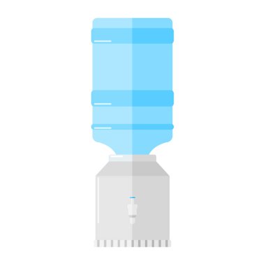 Kolları beyaz arka planda izole edilmiş mavi su soğutucusu. İş adamları ve iş kadınları için daha soğuk bir içki. İş ortamı. Tasarım vektörü illüstrasyonu.