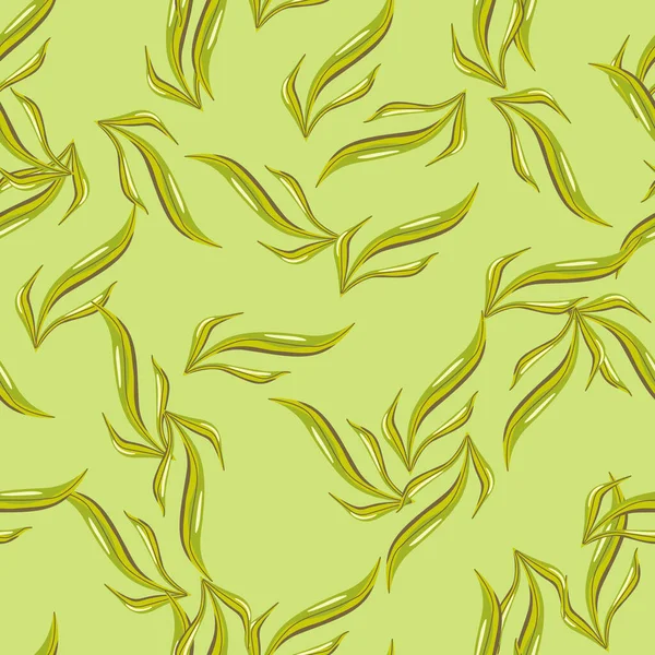 Nahtlose Musteralgen Auf Kiwigrünem Hintergrund Meeresflora Vorlagen Für Textilien Designvektorillustration — Stockvektor