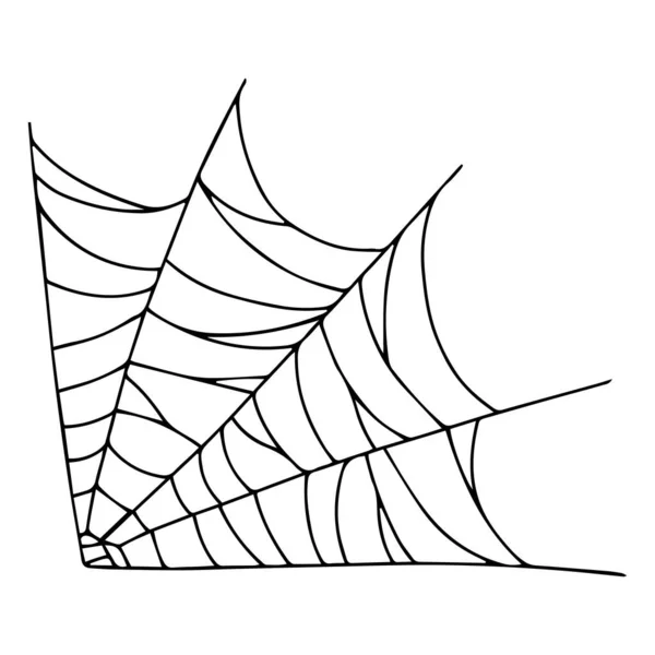 Spiderweb Geïsoleerd Witte Achtergrond Griezelige Spinnenwebben Overzicht Van Vectorillustratie Ontwerp — Stockvector