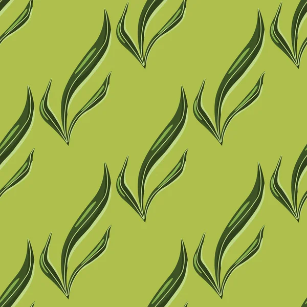 Modèle Sans Couture Algues Sur Fond Vert Tortue Modèles Flore — Image vectorielle