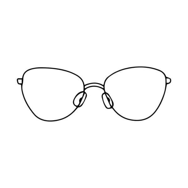 Glasögon Isolerade Vit Bakgrund Optiskt Element För Synkorrigering Doodle Stil — Stock vektor