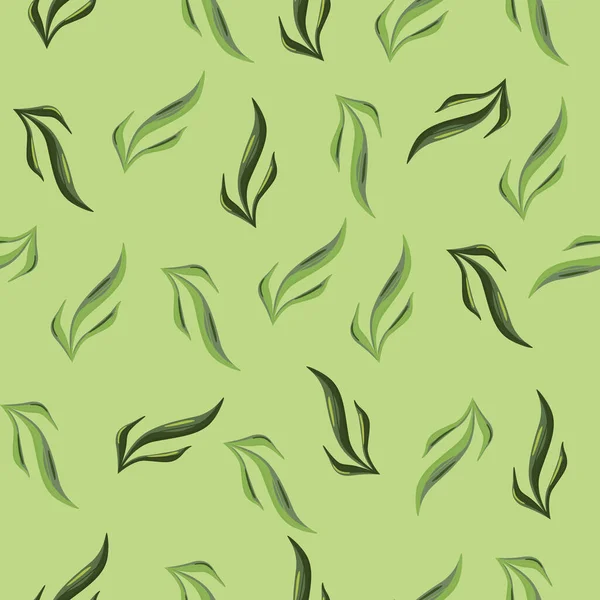 Modèle Sans Couture Algues Sur Fond Vert Clair Modèles Flore — Image vectorielle
