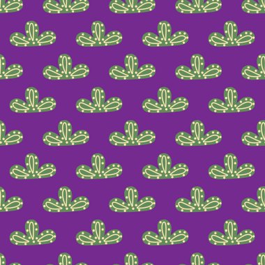 Mor arkaplanda kusursuz desenli soyut bulutlar. Karalama şeklinde karalama ile vektör geometrik şablon. Kumaş için yumuşak doku, ambalaj kağıdı, duvar kağıdı, mendil.