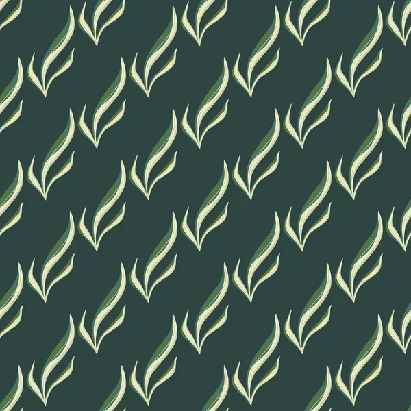 Seamless Pattern Seaweed Dark Teal Background Marine Flora Templates Fabric — Stock Vector