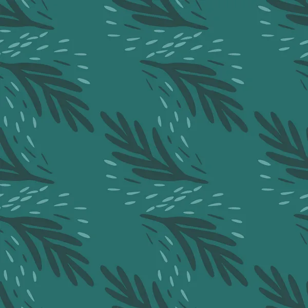 テールの背景にシームレスなパターンのモミの小枝 ドアスタイルのベクトル幾何学テンプレート 包装紙 組織のためのクリスマスの森のテクスチャ — ストックベクタ
