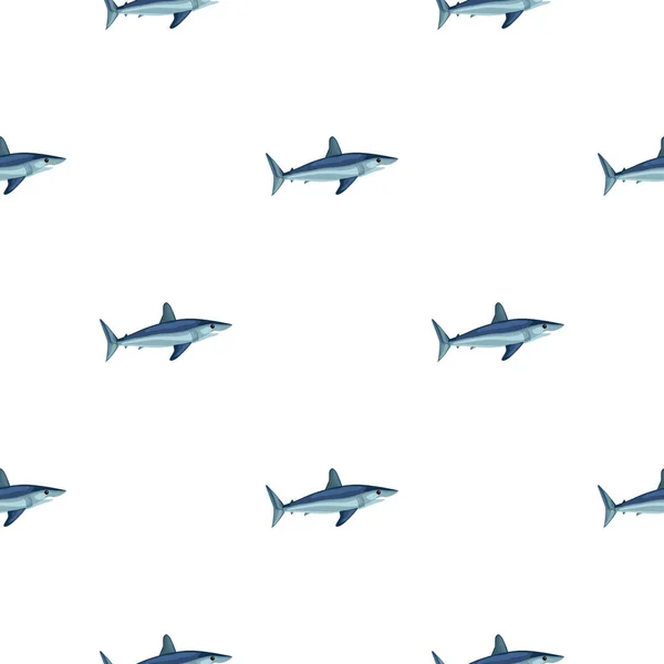 Seamless Pattern Shark Mako White Background Animal Templates Fabric Design — Stock Vector