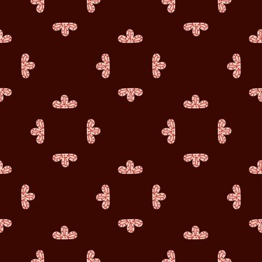 Koyu kırmızı zemin üzerinde kusursuz desenli soyut bulutlar. Karalama şeklinde karalama ile vektör geometrik şablon. Kumaş için yumuşak doku, ambalaj kağıdı, duvar kağıdı, mendil.