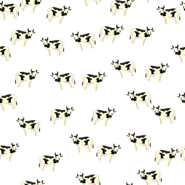 Seamless Pattern Cow White Background Texture Farm Animals Any Purpose — Stock Vector