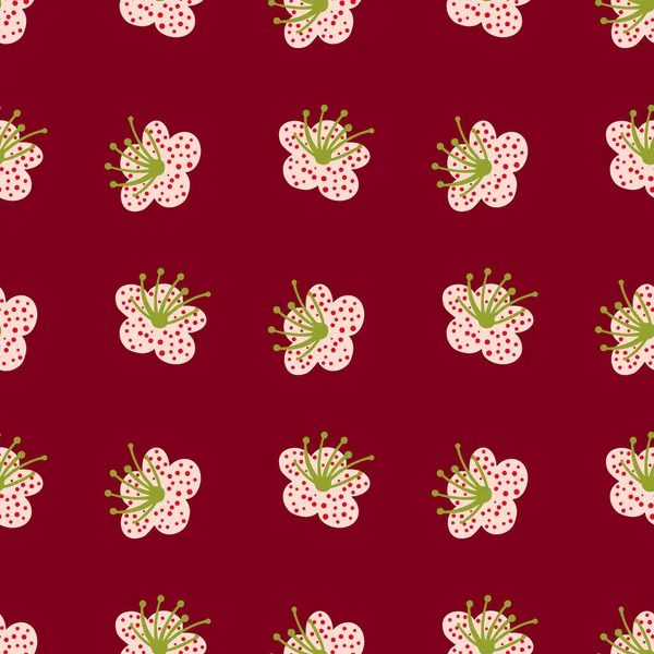 Rebの背景にシームレスなパターン春の植物 花とドアスタイルのベクトル花テンプレート アブストラクト夏の生地の花のテクスチャ 包装紙 — ストックベクタ