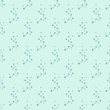 Hafif turkuaz arka planda pürüzsüz şablon kabarcıkları. Herhangi bir amaç için soyut sabun dokusu. Tekstil kumaş tasarımı için geometrik şablon. Basit vektör süsü.