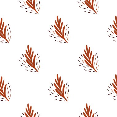 Beyaz arka planda tanımlanamayan desensiz yaprak palmiyesi. Karalama tarzında vektör yaprağı şablonu. Kumaş, ambalaj kağıdı, duvar kağıdı, mendil için modern tropikal doku.