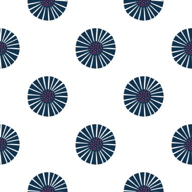 Beyaz arka planda kusursuz desenli soyut çiçekler. Tekstil tasarımı için bitkilerin klasik dokusu. Herhangi bir amaç için geometrik şablon izi. Basit vektör kumaş süsü.