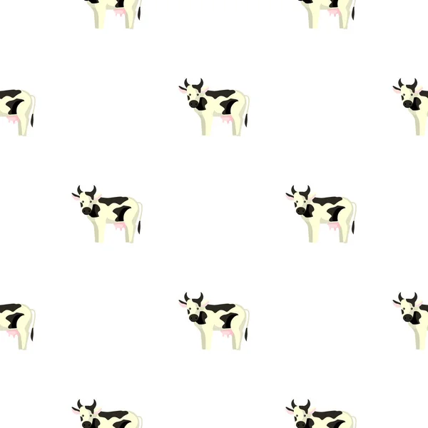 Бесшовный Рисунок Коровы Белом Фоне Текстура Сельскохозяйственных Животных Любых Целей — стоковый вектор