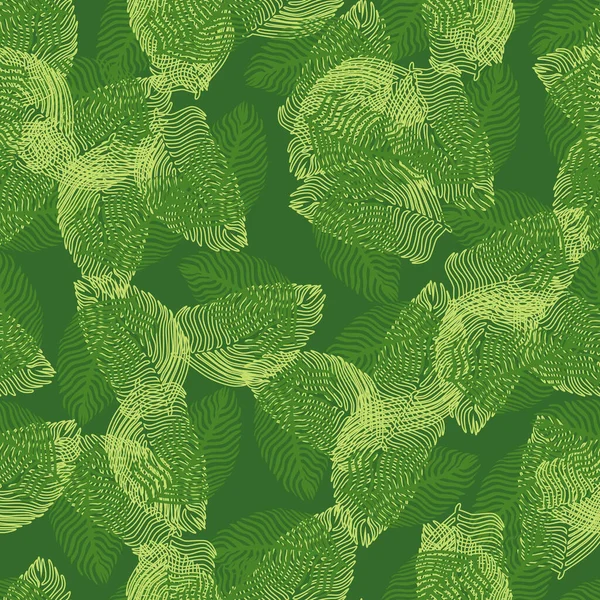 Abstraktes Nahtloses Muster Aus Palmblättern Mit Handgezeichnetem Blattmuster Einfache Dschungel — Stockvektor