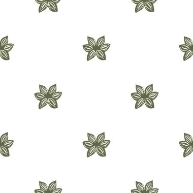 Beyaz arka planda kusursuz desen. Şablon baharatını karalama tarzında tekrar et. Kumaş, ambalaj kağıdı, duvar kağıdı için el yapımı doğa dokusu.