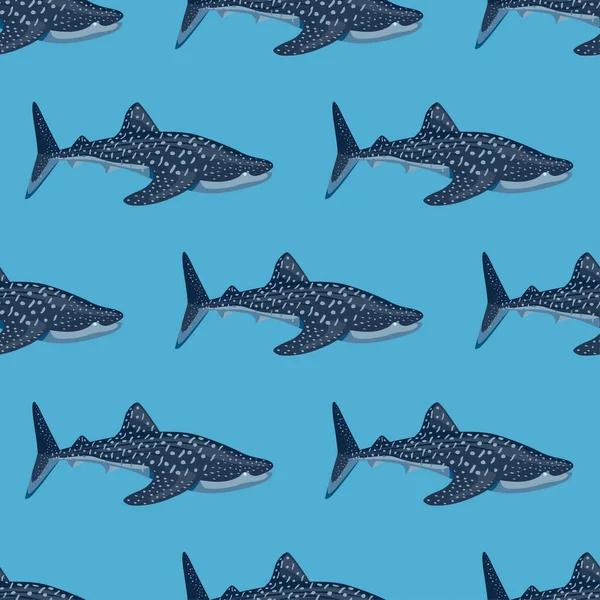 Tiburón Ballena Patrón Sin Costuras Estilo Escandinavo Fondo Animales Marinos — Vector de stock
