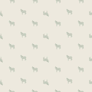 Eşeğin kusursuz deseni. Renkli arka planda evcil hayvanlar. Tekstil baskıları, kumaş, afişler, arkaplanlar ve duvar kağıtları için vektör illüstrasyonu.