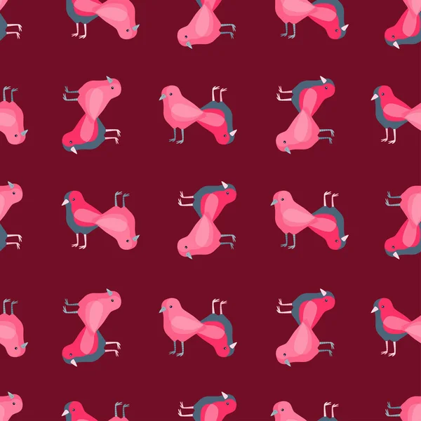 Patrón Sin Costuras Pollo Animales Domésticos Sobre Fondo Colorido Ilustración — Vector de stock