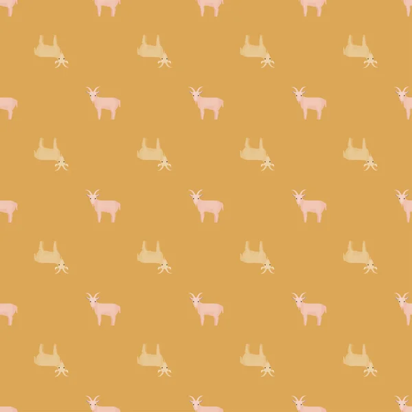 Бесшовный Рисунок Козы Домашние Животные Красочном Фоне Векторная Иллюстрация Текстильной — стоковый вектор