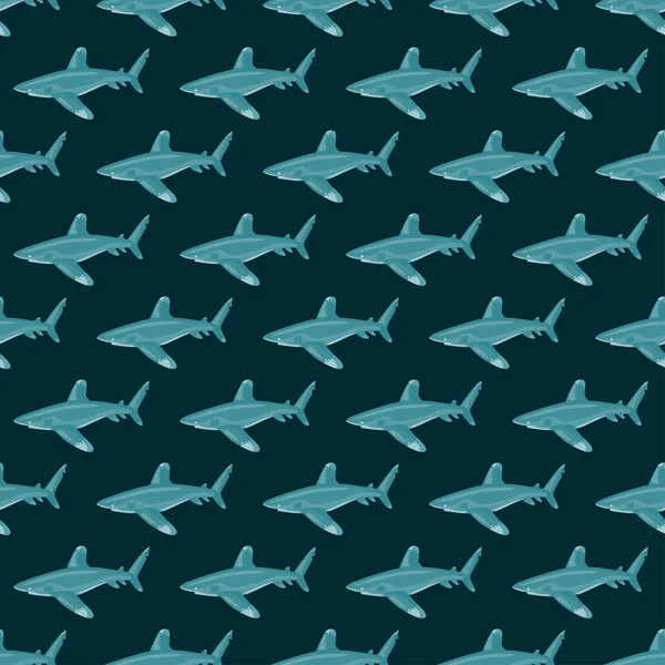 Oceanic Whitetip Shark Seamless Pattern Skandinavian Style Mořská Zvířata Pozadí — Stockový vektor