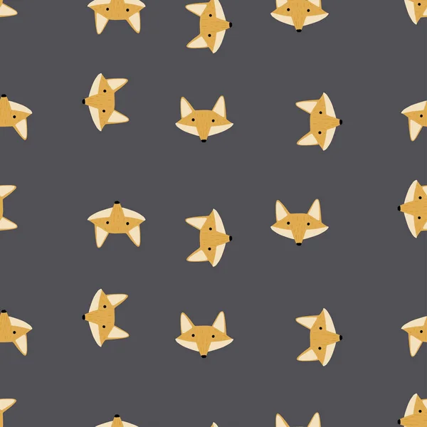 狐狸花纹是自由裁剪的 头戴五颜六色背景的动物 纺织品印花 背景色和墙纸的矢量图解 — 图库矢量图片