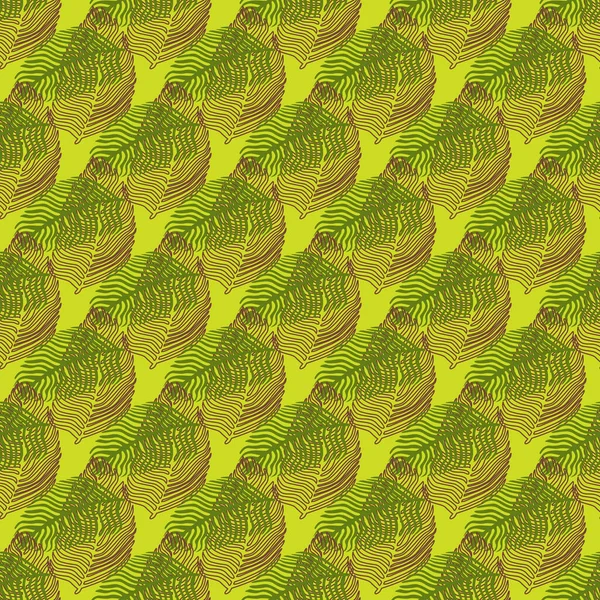Абстрактный Бесшовный Рисунок Пальмового Листа Ручным Рисунком Листвы Простой Фон — стоковый вектор