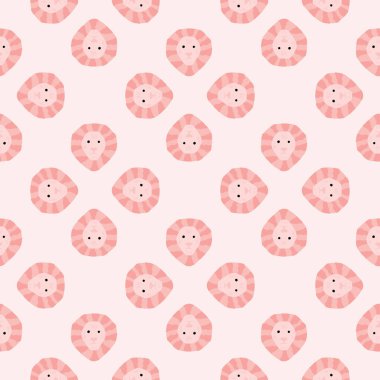 Aslan desenli, el yazısıyla. Renkli arka planda baş yırtıcı. Tekstil baskıları, kumaş, afişler, arkaplanlar ve duvar kağıtları için vektör illüstrasyonu.