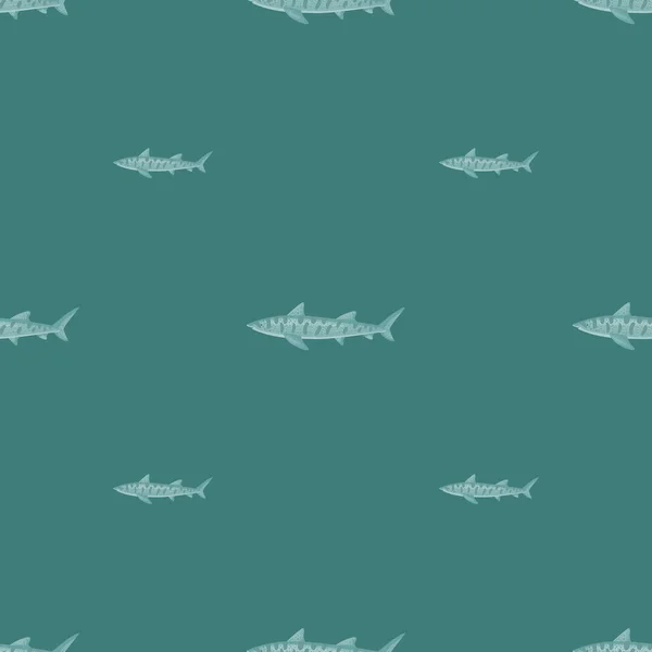 Леопардовая Акула Бесшовная Модель Скандинавском Стиле Морские Животные Векторная Иллюстрация — стоковый вектор