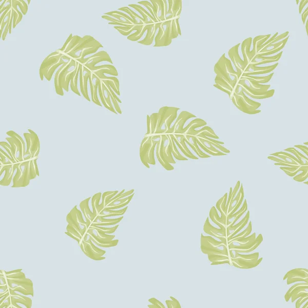 Monstera Feuille Motif Sans Couture Avec Imprimé Tropical Dessiné Main — Image vectorielle