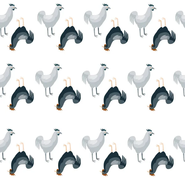 Nahtloses Hahnenmuster Haustiere Auf Buntem Hintergrund Vektor Illustration Für Textildrucke — Stockvektor