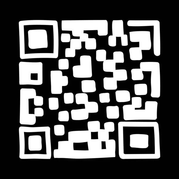 Κωδικός Απομονωμένος Μαύρο Φόντο Universal Product Scan Code Στυλ Doodle — Διανυσματικό Αρχείο