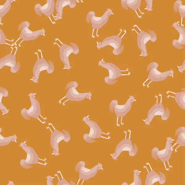Schema Senza Soluzione Continuità Gallo Animali Domestici Sfondo Colorato Illustrazione — Vettoriale Stock