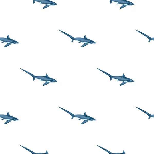 Thresher Žralok Bezešvé Vzor Skandinávském Stylu Mořská Zvířata Pozadí Vektorové — Stockový vektor