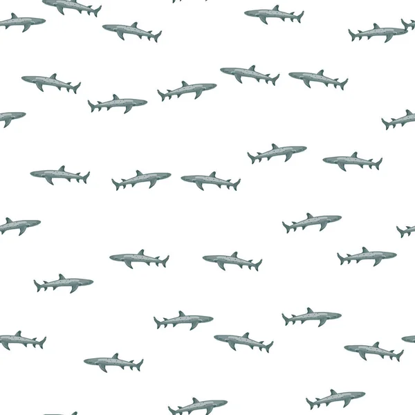 Útes Žralok Hladký Vzor Skandinávském Stylu Mořská Zvířata Pozadí Vektorové — Stockový vektor
