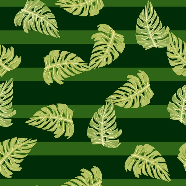 Monstera Feuille Motif Sans Couture Avec Imprimé Tropical Dessiné Main — Image vectorielle