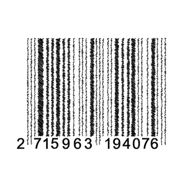 Bar Code Isolated White Background Universal Product Scan Code Doodle — Vetor de Stock