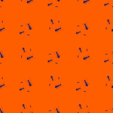 Karıncalar kusursuz desen. Renkli arka planda böcekler. Tekstil baskıları, kumaş, afişler, arkaplanlar ve duvar kağıtları için vektör illüstrasyonu.