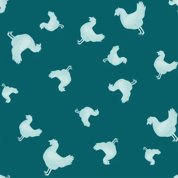 Бесшовный Рисунок Курицы Домашние Животные Красочном Фоне Векторная Иллюстрация Текстильной — стоковый вектор