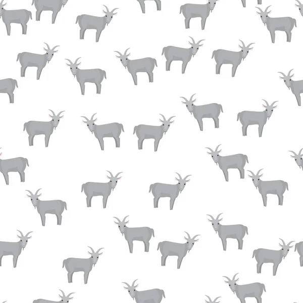 无缝制的山羊图案 有彩色背景的家畜 纺织品印花 背景色和墙纸的矢量图解 — 图库矢量图片