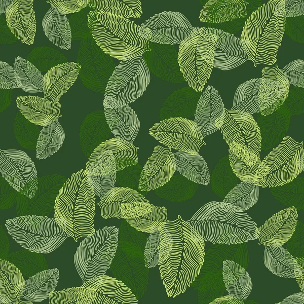 Modern Palm Leaf Seamless Pattern Hand Drawn Tropical Print Modern — Stock Vector
