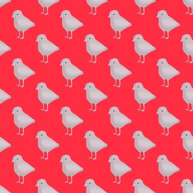 Kusursuz tavuk deseni. Renkli arka planda evcil hayvanlar. Tekstil baskıları, kumaş, afişler, arkaplanlar ve duvar kağıtları için vektör illüstrasyonu.