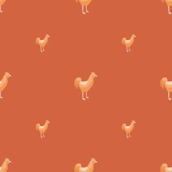 Бесшовный Рисунок Петуха Домашние Животные Красочном Фоне Векторная Иллюстрация Текстильной — стоковый вектор