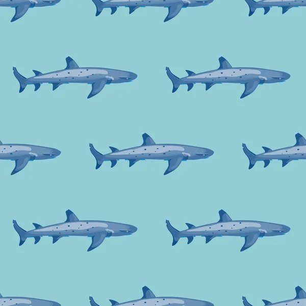 Рифовая Акула Бесшовная Модель Скандинавском Стиле Морские Животные Векторная Иллюстрация — стоковый вектор